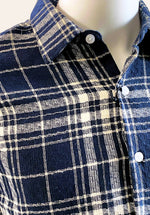 Load image into Gallery viewer, NAVY BLUE CHECKERED SHIRT
