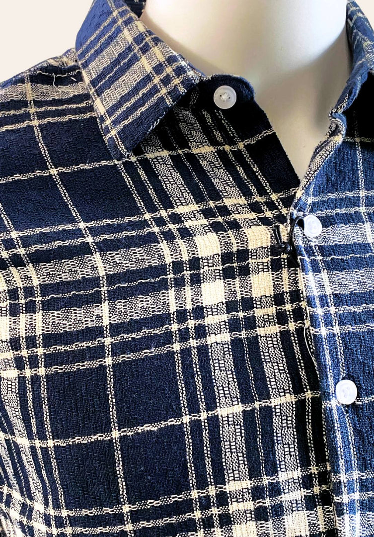 NAVY BLUE CHECKERED SHIRT