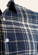 Load image into Gallery viewer, NAVY BLUE CHECKERED SHIRT

