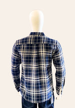 Load image into Gallery viewer, NAVY BLUE CHECKERED SHIRT
