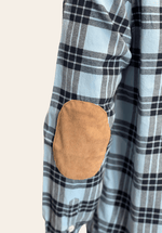 Load image into Gallery viewer, BLUE BLACK PLAID FLANNEL SHIRT
