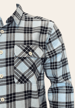 Load image into Gallery viewer, BLUE BLACK PLAID FLANNEL SHIRT

