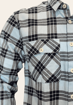 Load image into Gallery viewer, BLUE BLACK PLAID FLANNEL SHIRT
