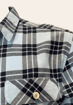 Load image into Gallery viewer, BLUE BLACK PLAID FLANNEL SHIRT
