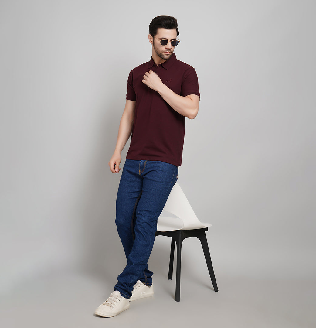 MAROON INFINITY POLO
